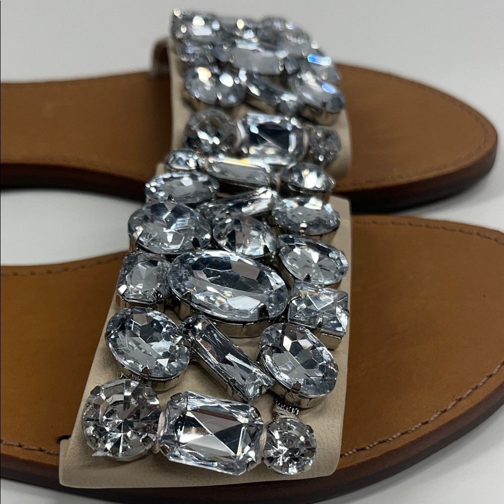New Schutz Jolie Sandal with Gems in Eggshell Size 6.5 - Picture 2 of 6